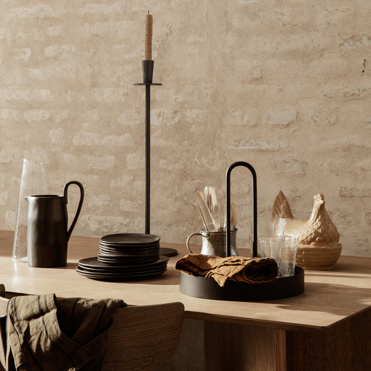Ferm Living - Grib Tablett | schwarz