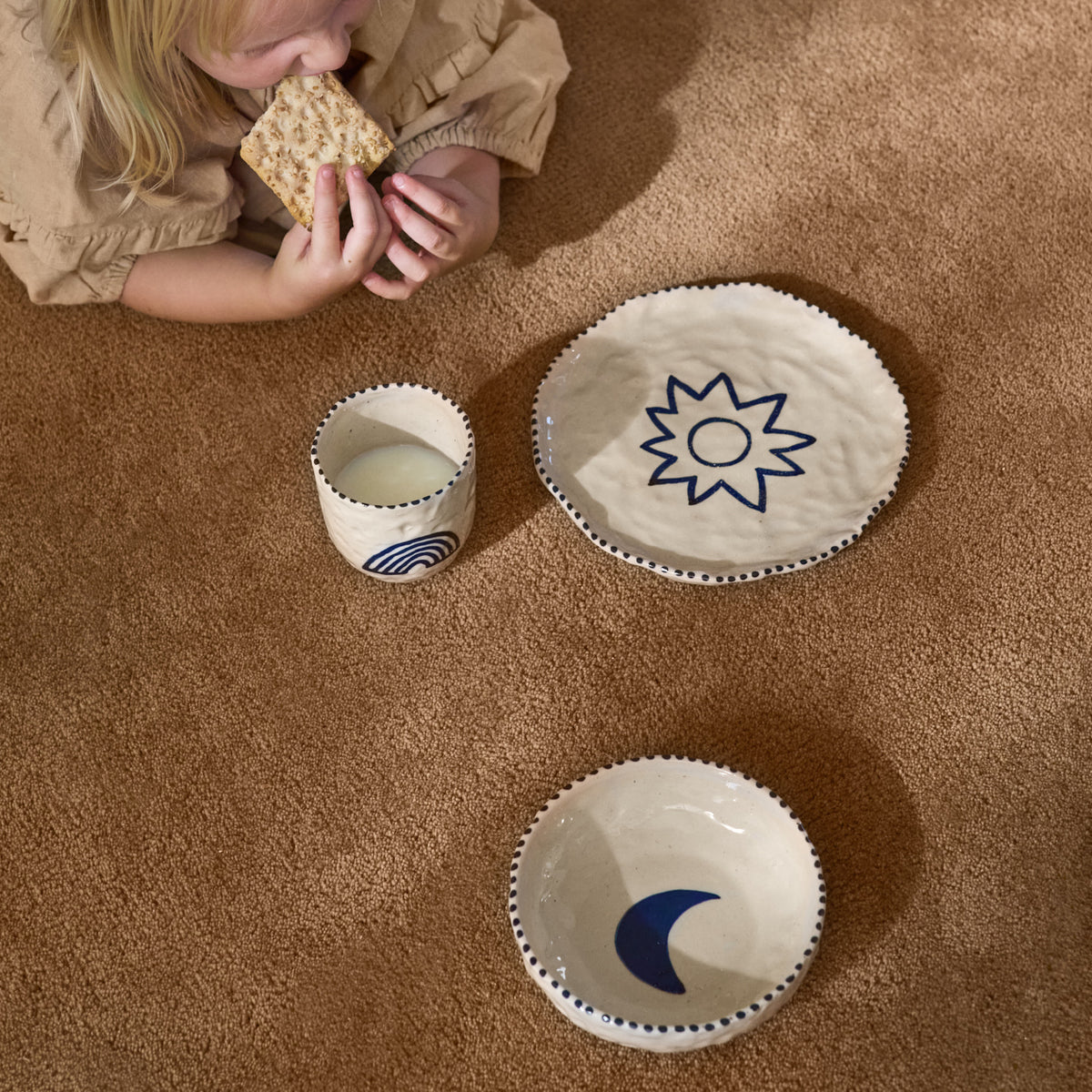 Ferm Living - Naive Ceramic Set | deep blue