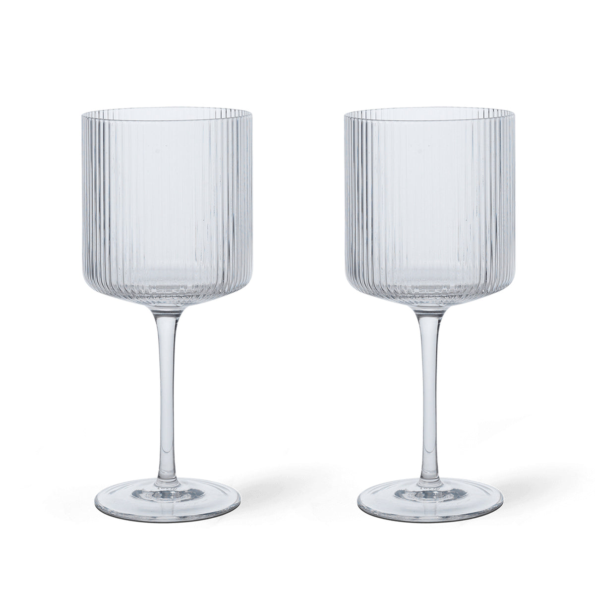 Ferm Living - Ripple Rotweinglas (2er-Set) | clear
