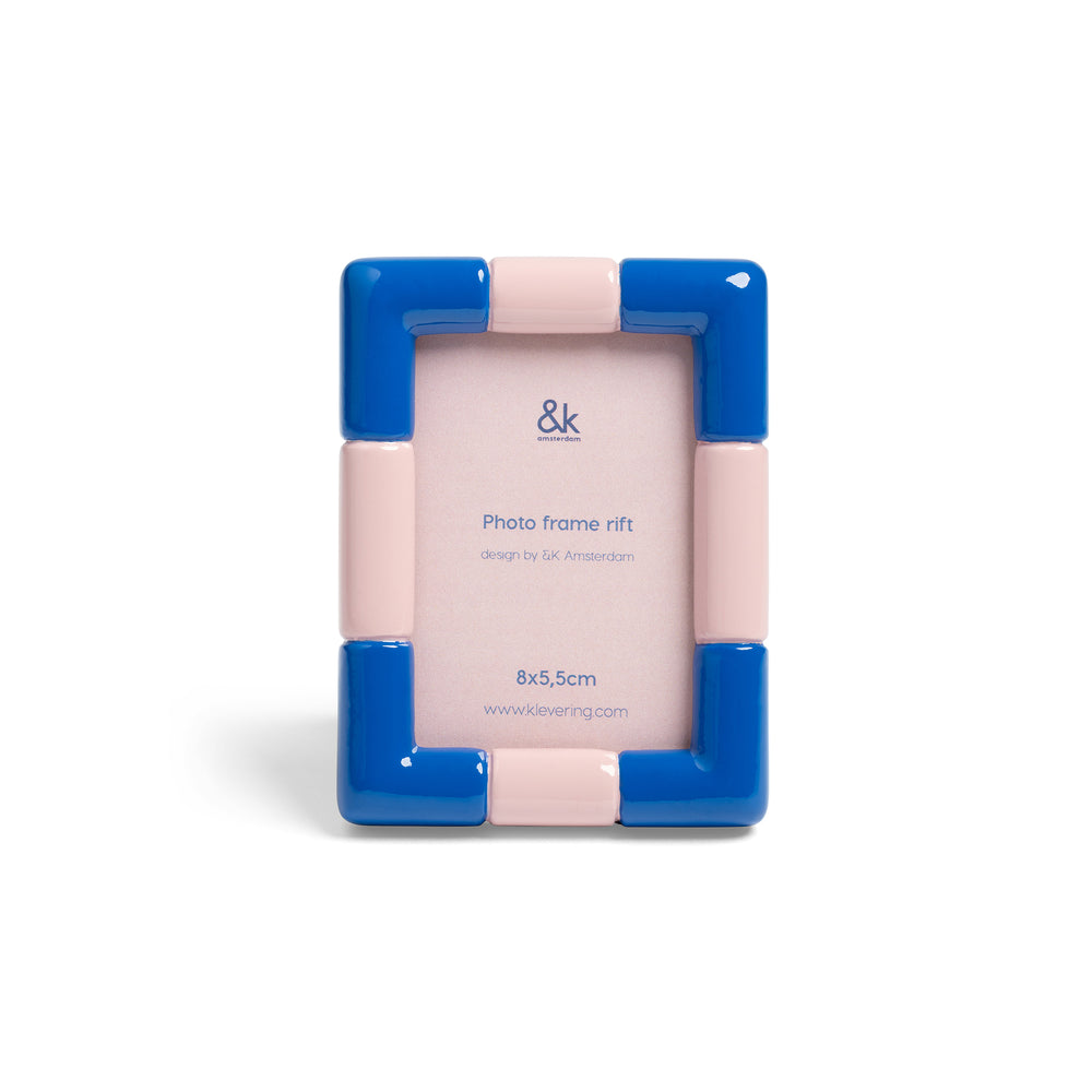 &amp;klevering - Rift Bilderrahmen eckig | 7,5 x 10 cm / blau / rosa