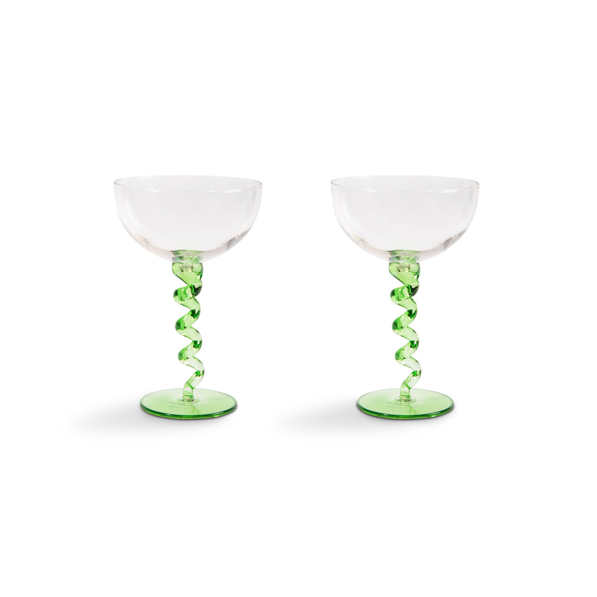&amp;klevering - Coupe Spiral Champagnerglas | grün