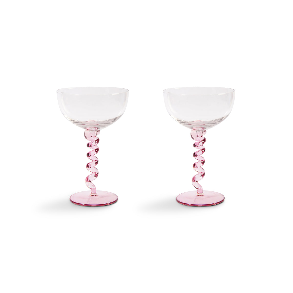 &amp;klevering - Coupe Spiral Champagnerglas | pink